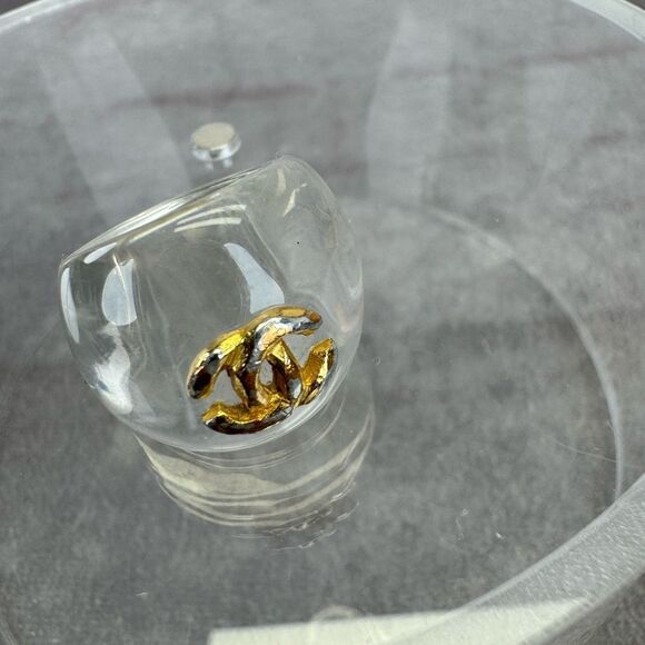 CHANEL Women's Coco Mark Ring Clear US 7 - Picture 10 of 11